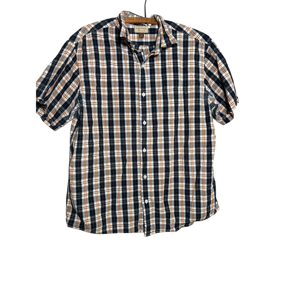 Sonoma Life Style Mens XL Plaid Button Up Shirt Cotton Rodeo Western Utility